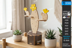 3D Wooden Cactus Laser Cut Bundle | Succulent Desk Decor SVG Product Image 13