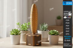3D Wooden Cactus Laser Cut Bundle | Succulent Desk Decor SVG Product Image 15