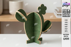 3D Wooden Cactus Laser Cut | Standing Succulent Desk Decor Product Image 1
