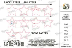 Layered Christmas Star Laser Cut. Standing Decor SVG Product Image 2