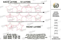Layered Christmas Star Laser Cut. Standing Decor SVG Product Image 2