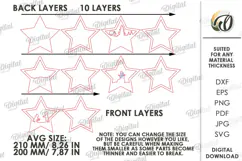 Layered Christmas Star Laser Cut. Standing Decor SVG Product Image 2