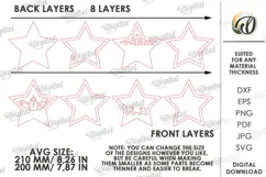 Layered Christmas Star Laser Cut. Standing Decor SVG Product Image 2