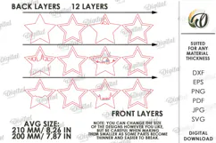 Layered Christmas Star Laser Cut. Standing Decor SVG Product Image 2