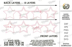 Layered Christmas Star Laser Cut. Standing Decor SVG Product Image 2