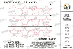 Layered Christmas Star Laser Cut. Standing Decor SVG Product Image 2