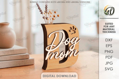3D Word stand decor Laser Cut. Dog mom SVG. Flower holder Product Image 1