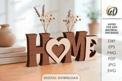 3D Word stand decor Laser Cut. Home SVG. Flower holder Product Image 1