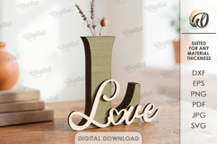 3D Word stand decor Laser Cut. Love SVG. Flower holder Product Image 1