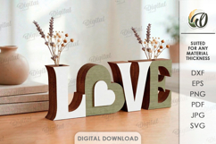 3D Word stand decor Laser Cut. Love SVG. Flower holder Product Image 1