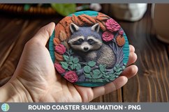 Gorgeous3D Woodland Animals Round Coaster design.