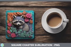 Gorgeous3D Woodland Animals Square Coaster design.