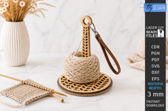 3D Wristlet Yarn Holder Laser Cut | Portable Knitting | CNC Product Image 1