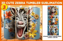 3D Zebra Flowers 20 oz Skinny Tumbler Sublimation Design, Zebra Tumbler, Zebra 20oz Sublimation Bundle, Zebra Sublimation Wraps, Sublimation Bundle, Instant Download, Zebra Tumbler PNG, Digital Paper