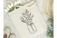 Mason Jar SVG file, Flowers SVG file, Wildflower SVG, Flower Product Image 3