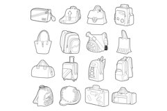 Bag types icons set, flat style Product Image 1
