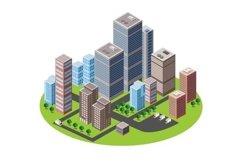 A business isometric city downtown Product Image 2