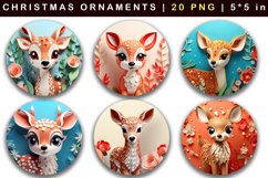 3D Deer Christmas Ornaments | 20 Ornament PNGs Product Image 3