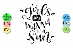 Girls just wanna have sun svg, summer svg Product Image 2