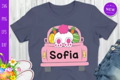 Easter Bunny In Truck Svg, Easter Truck With Girl Name Svg Product Image 3