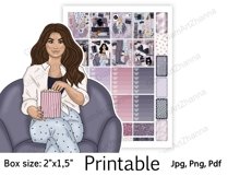 Movie Night Weekend Lazy Printable Sticker Box Size 2"x1,5" Product Image 5