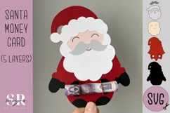 Santa Money card | Paper cutting | Money card SVG Product Image 1