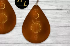 Virgo earrings png,Zodiac earrings png desig Product Image 2