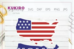 Home - America map - USA flag SVG -4th Of July sign cut file Product Image 2