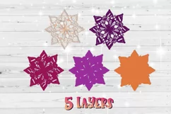 3D Layered Mandala svg 3D Papercut SVG Yoga design Product Image 3