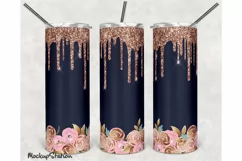 Pink Glitter 20oz Skinny Tumbler Design Sublimation PNG Product Image 1