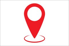 Map pointer. Pin tag. Pinner in flat. Location symbol. Product Image 1