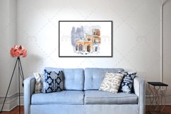 Artwork. Watercolor european building Product Image 1