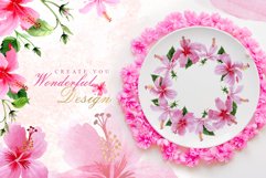 Pink Hibiscus Watercolor png Product Image 3