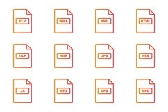 Set Of File Formats Icons Product Image 1