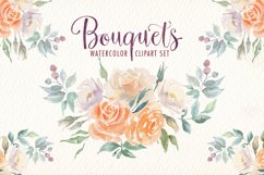 Watercolor bouquets clipart set Product Image 2