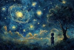 Mystical night sky with child observer Product Image 1