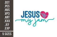 Jesus Is My Jam. Embroidery Design Product Image 1