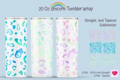 Unicorn Tumbler Wrap. Leopard Sublimation Tumbler 20 OZ Wrap Product Image 1