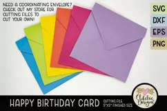 Floral Happy Birthday Card SVG - Birthday Card Cutting File Product Image 5