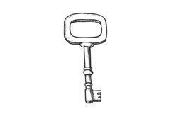 Key Beautiful Ethnic Access Element Ink Vector Product Image 1