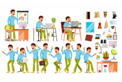 Business Man Character Vector. Working People Set. Office Product Image 1