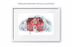 Watercolor Christmas hous sublimation clipart, PNG Product Image 3