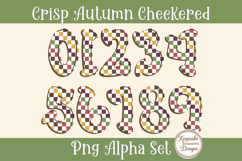 Autumn Checkered Alphabet PNG, Fall Pumpkin Doodle Letters Product Image 3