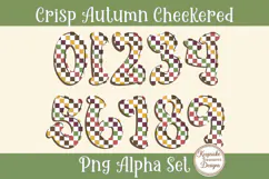 Autumn Checkered Alphabet PNG, Fall Pumpkin Doodle Letters Product Image 3