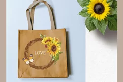 Sunflowers wreath sublimation. Watercolor clipart Product Image 3