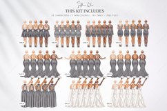 Pewter Wedding Clipart, Grey Bridesmaids Clipart Product Image 4