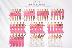 French Pink Wedding Clipart, Pink Bridesmaids Clipart Product Image 4