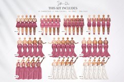 China Rose Wedding Clipart, China Rose Bridesmaids Clipart Product Image 4