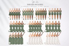 Pale Grass Wedding Clipart, Green Bridesmaids Product Image 4