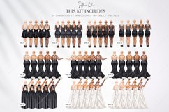 Black Wedding Clipart, Black Bridesmaids Clipart Product Image 4